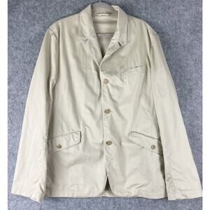 Joseph Abboud Utility Blazer Jacket Mens XL Khaki Unstructured Cotton Adjustable